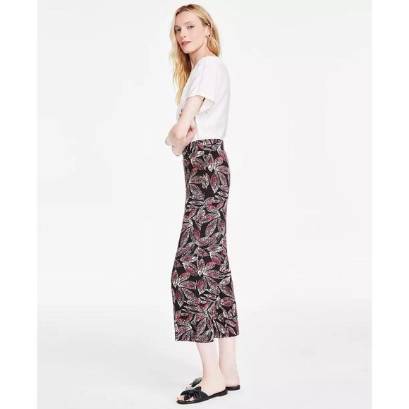 Jones New York Womens Printed Moss Crepe Wide Leg Cropped Pants Size M NWT - Picture 4 of 4
